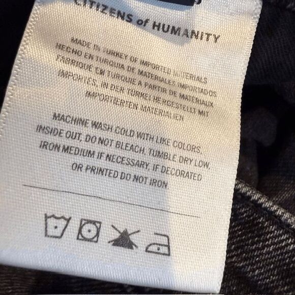 Citizens of Humanity Zurie Sculpted Straight Leg Jeans Stormy Black Wash Size 28 - Picture 8 of 14